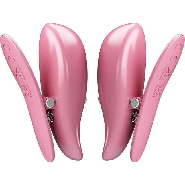 Розовые вибромассажеры для сосков с пультом ДУ Cayley - Pretty Love. Фотография 5.
