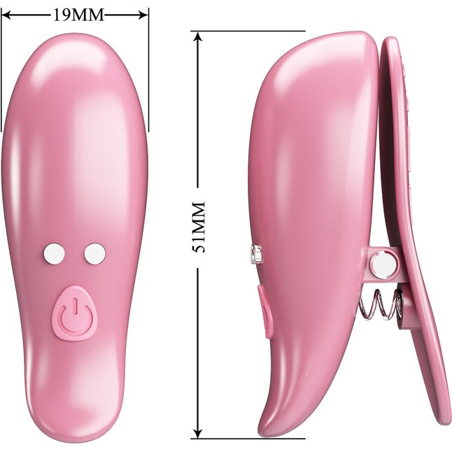 Розовые вибромассажеры для сосков с пультом ДУ Cayley - Pretty Love. Фотография 8.