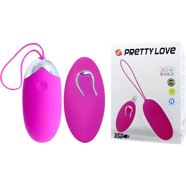 Лловое перезаряжаемое виброяйцо с пультом ДУ - Pretty Love. Фотография 2.
