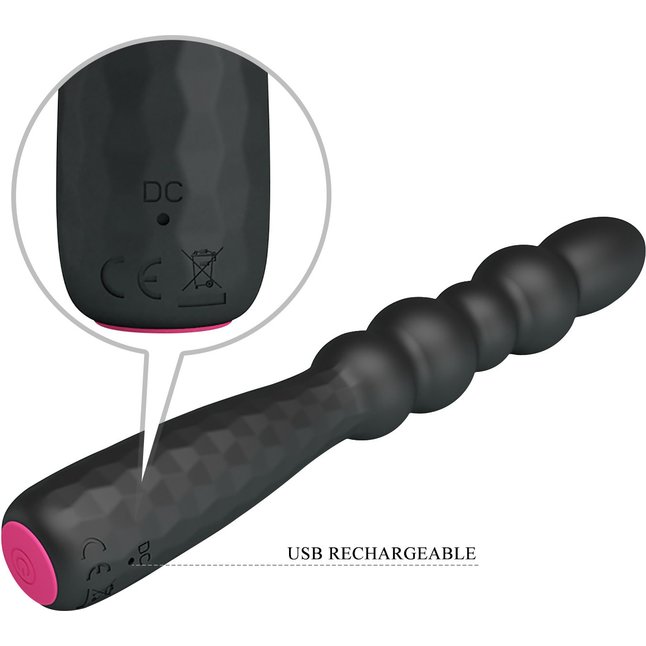 Черный гибкий анальный вибратор - 18,5 см - Mr.Play. Фотография 4.