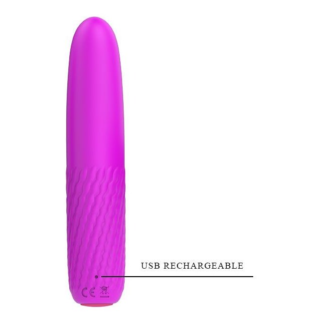 Лиловый перезаряжаемый вибратор с возвратно-поступательными движениями - 14,9 см. Фотография 8.