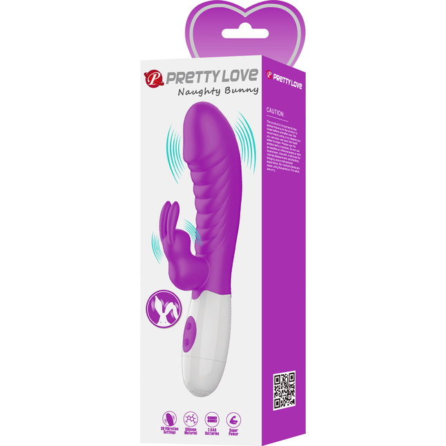 Лиловый вибратор-кролик Naughty Bunny - 19,8 см - Pretty Love. Фотография 11.