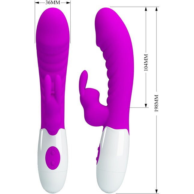 Лиловый вибратор-кролик Naughty Bunny - 19,8 см - Pretty Love. Фотография 9.