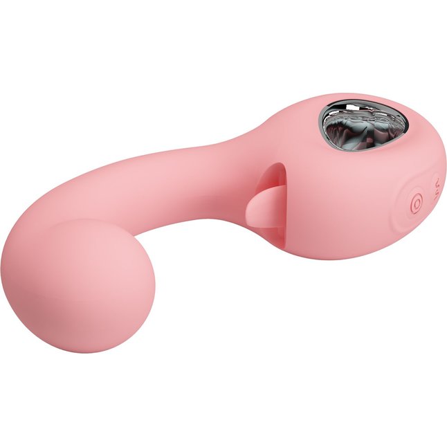 Розовый вибратор для точки G с подвижным язычком Erynnyes - 15,4 см - Pretty Love. Фотография 6.