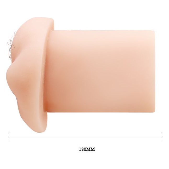 Телесный мастурбатор-вагина с оволосением и вибрацией. Фотография 3.