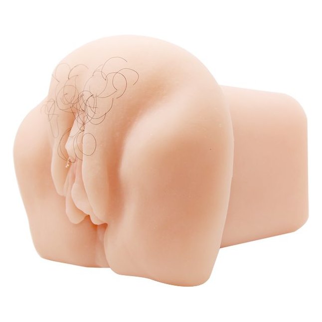 Телесный мастурбатор-вагина с оволосением и вибрацией. Фотография 4.