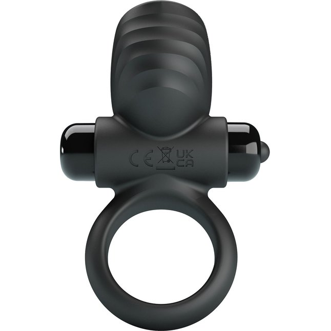Черное эрекционное кольцо с вибрацией Adrien - Pretty Love. Фотография 5.