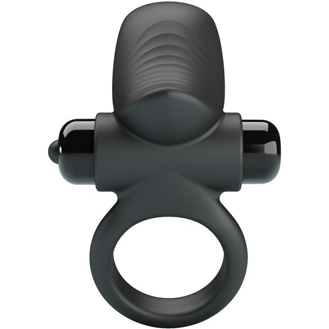 Черное эрекционное кольцо с вибрацией Adrien - Pretty Love. Фотография 6.