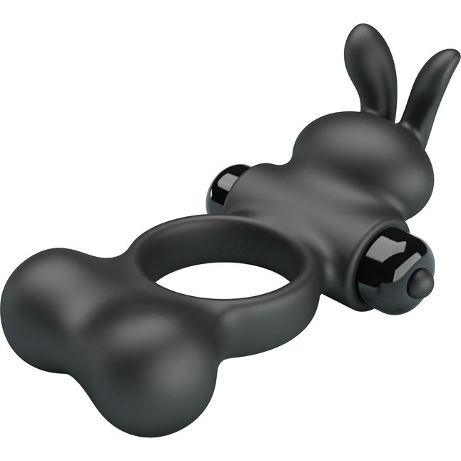 Черное вибрирующее кольцо с металлическими шариками Yusuf - Pretty Love. Фотография 6.