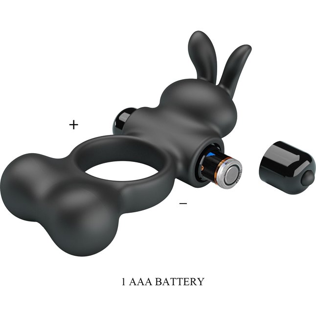 Черное вибрирующее кольцо с металлическими шариками Yusuf - Pretty Love. Фотография 10.