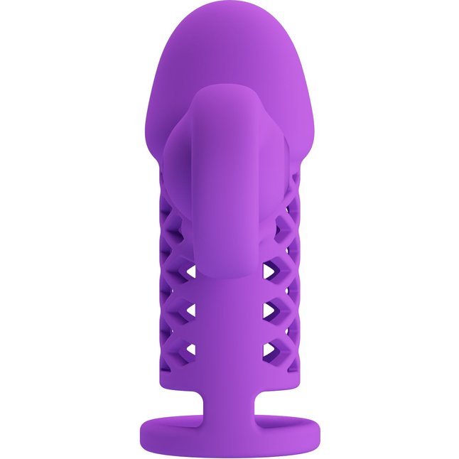 Фиолетовая вибронасадка с клиторальным отростком Harden. Фотография 5.