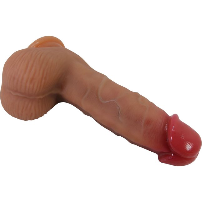 Телесный фаллоимитатор из жидкого силикона Duvall - 19,3 см - Pretty Love. Фотография 4.