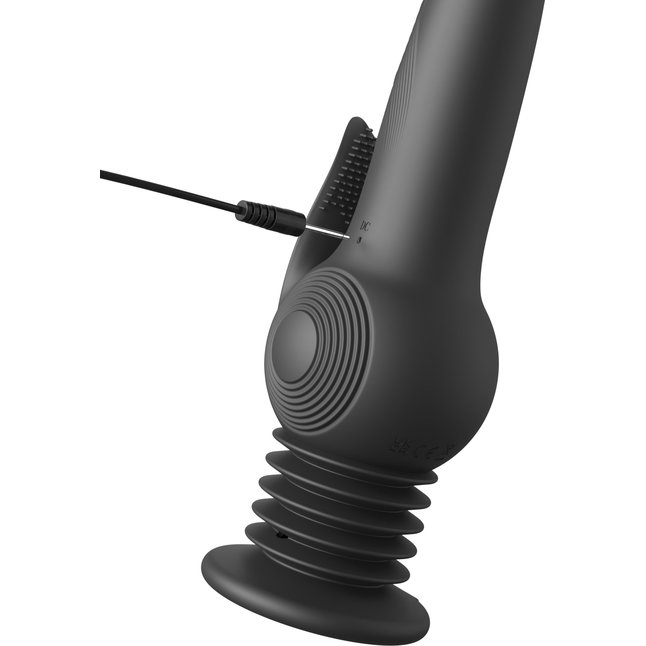 Черный вибратор с функцией фрикций Pogo Thruster - 23,5 см - Fetish Fantasy Series. Фотография 6.