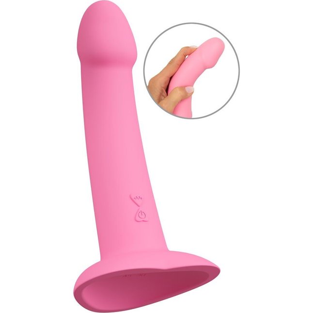 Розовый вибростимулятор на присоске Heart Guy - 19 см - You2Toys. Фотография 3.