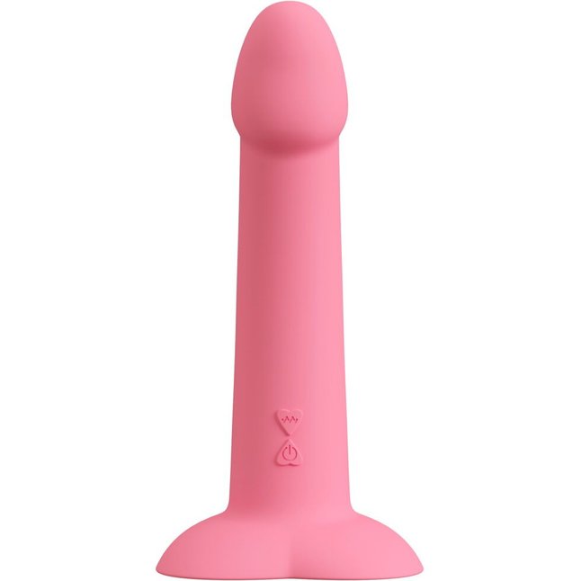 Розовый вибростимулятор на присоске Heart Guy - 19 см - You2Toys