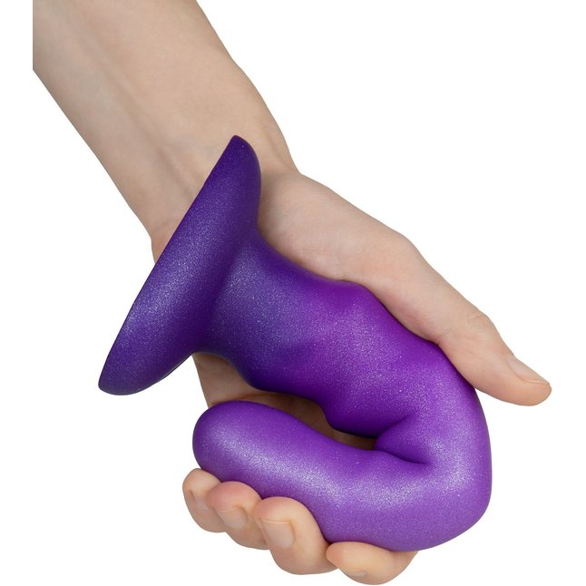 Фиолетовый нереалистичный дилдо Unicorn - 17,5 см - Flow. Фотография 5.