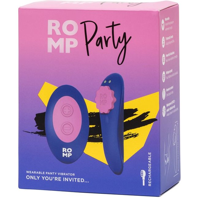 Синий вибратор в трусики с пультом ДУ Party. Фотография 7.