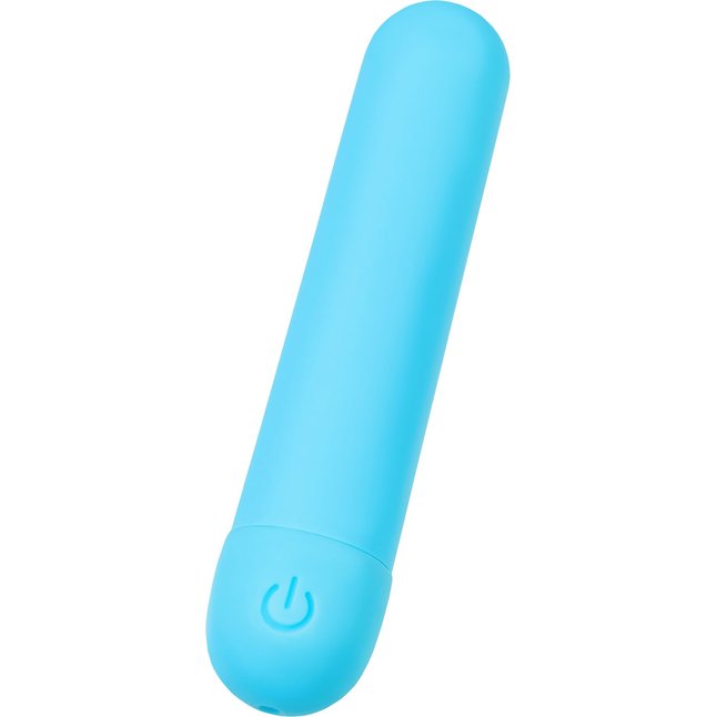 Голубая силиконовая перезаряжаемая вибропуля Murr - 10 см. Фотография 4.