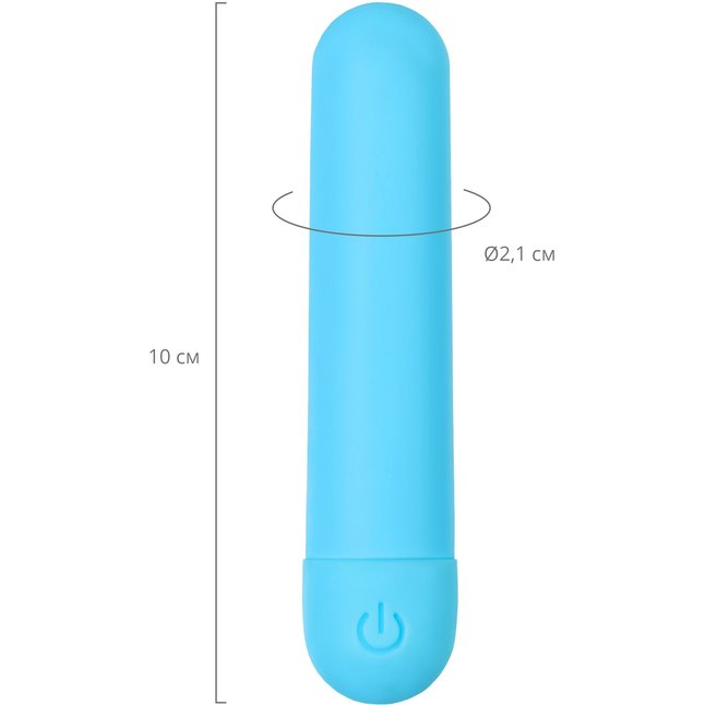 Голубая силиконовая перезаряжаемая вибропуля Murr - 10 см. Фотография 5.