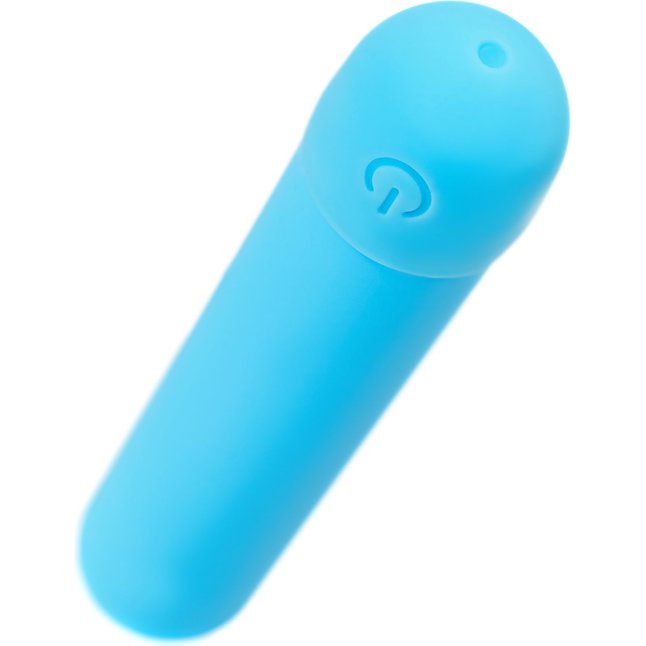 Голубая силиконовая перезаряжаемая вибропуля Murr - 10 см. Фотография 7.