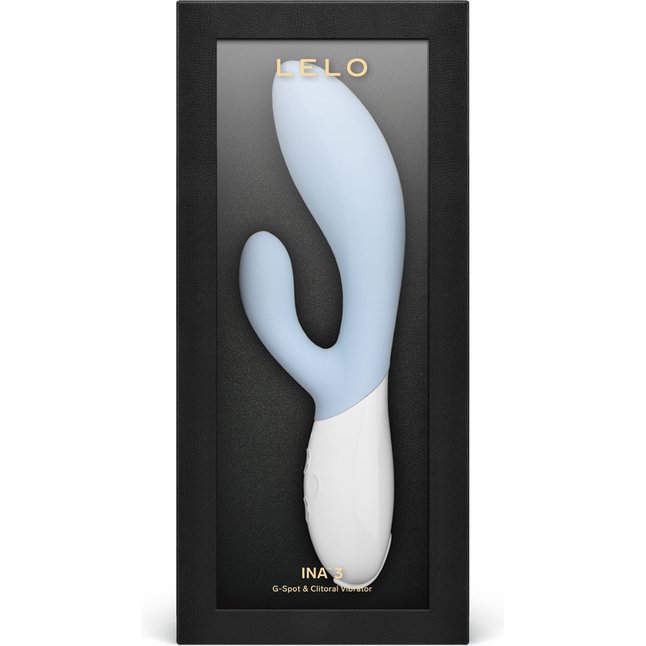 Нежно-голубой вибратор-кролик Lelo Ina 3 - 20 см. Фотография 3.