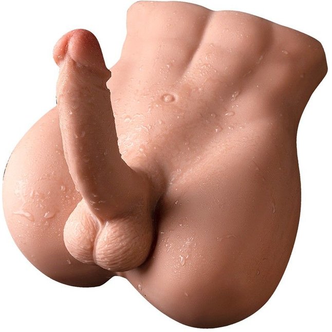 Телесный мужской торс с вибрацией и возвратно-поступательными движениями Bartlett