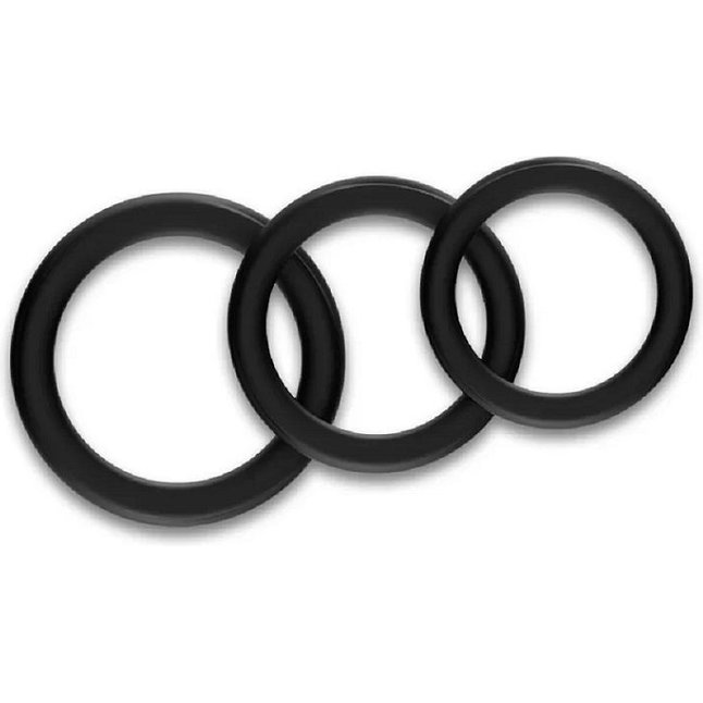 Набор из 3 черных эрекционных колец Stay Hard. Фотография 4.