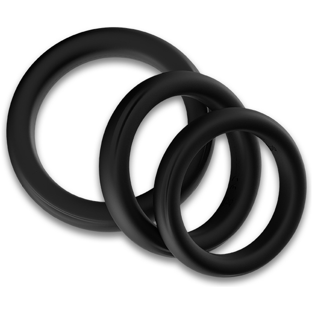 Набор из 3 черных эрекционных колец Stay Hard. Фотография 6.