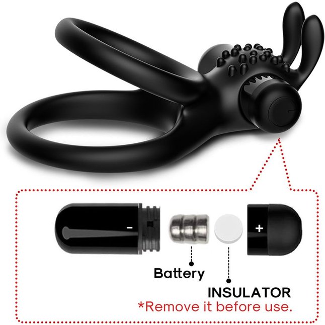 Черное эрекционное виброкольцо с подхватом мошонки Stay Hard. Фотография 3.