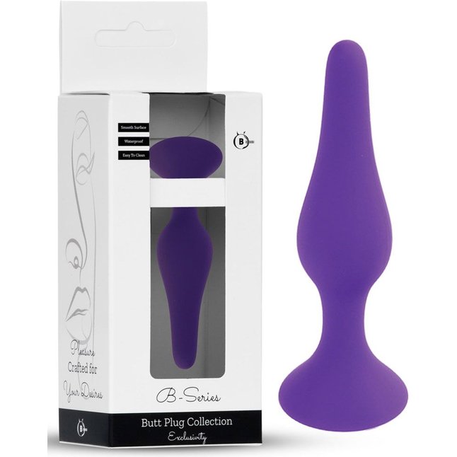 Фиолетовая анальная втулка Silcone Purple Plug Small - 10 см. Фотография 2.