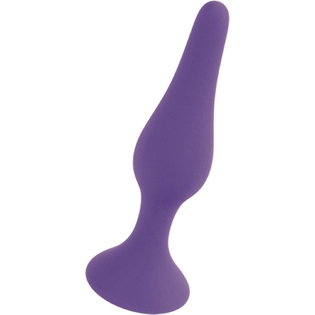 Фиолетовая анальная втулка Silcone Purple Plug Medium - 11 см