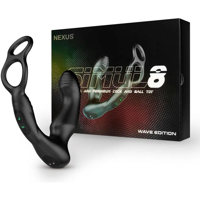 Черный двухмоторный массажер простаты Nexus Simul8 Wave Edition. Фотография 3.