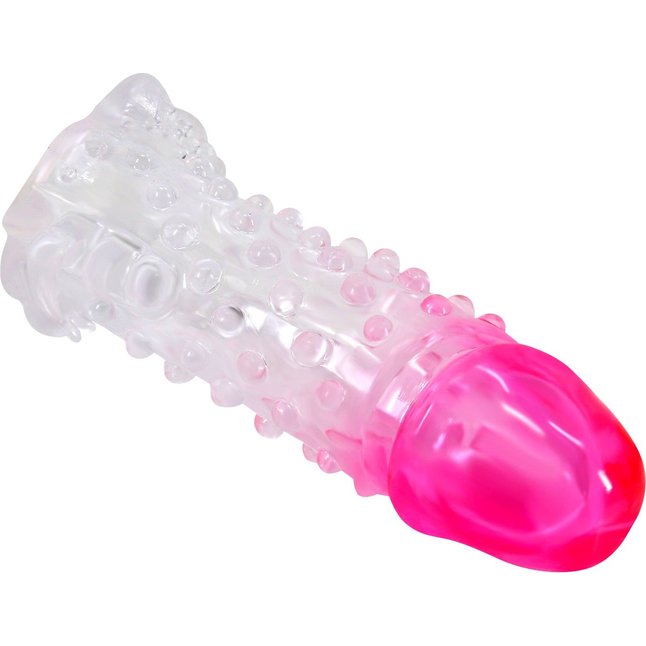 Прозрачно-розовая насадка на пенис Wilford - 13,5 см - Pretty Love. Фотография 4.