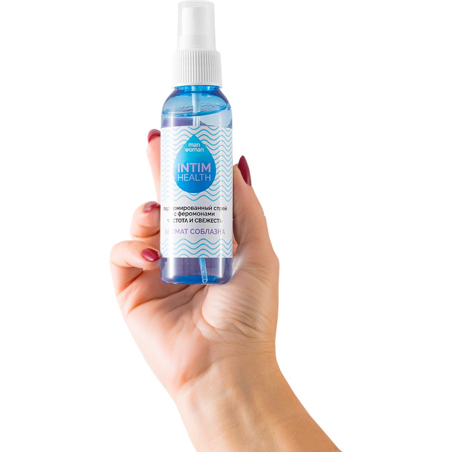Парфюмированный спрей Intim Health для нижнего белья и тела с соблазнительным ароматом - 95 мл - Серия Intim Health. Фотография 3.