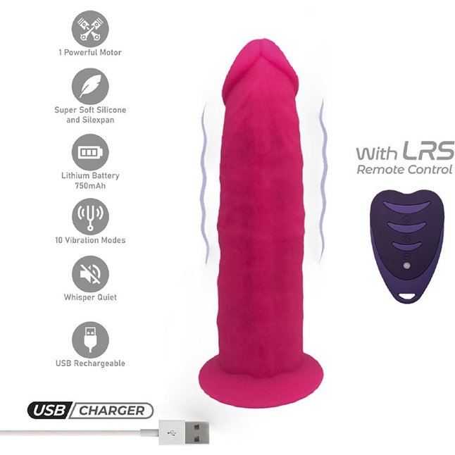 Розовый вибратор-реалистик SileXD Model 2 7 - 17.5 см - SILEXD. Фотография 3.