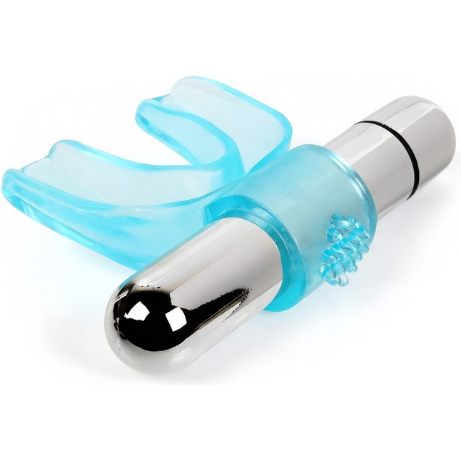 Голубая капа с вибропулей для оральных ласк - EROWOMAN-EROMAN. Фотография 2.