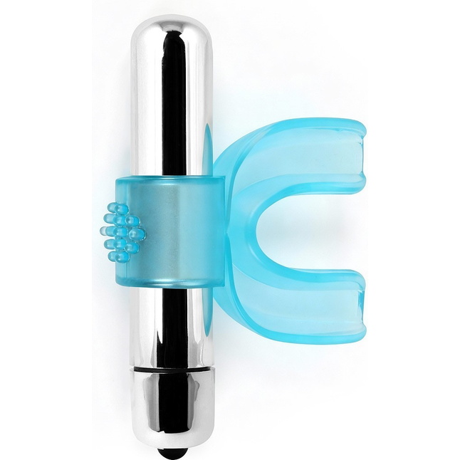 Голубая капа с вибропулей для оральных ласк - EROWOMAN-EROMAN. Фотография 4.