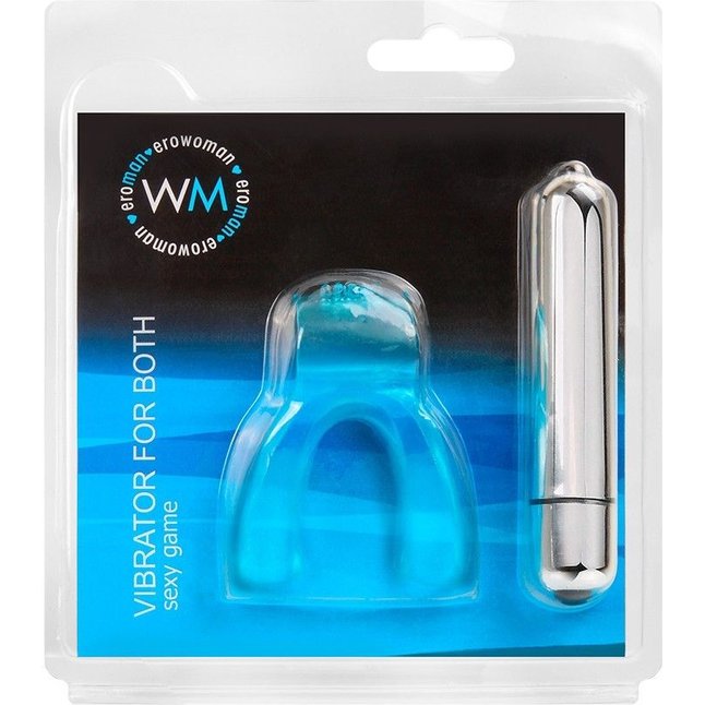 Голубая капа с вибропулей для оральных ласк - EROWOMAN-EROMAN