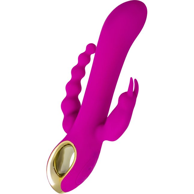 Лиловый тройной вибратор Trinny - 21,5 см. Фотография 5.