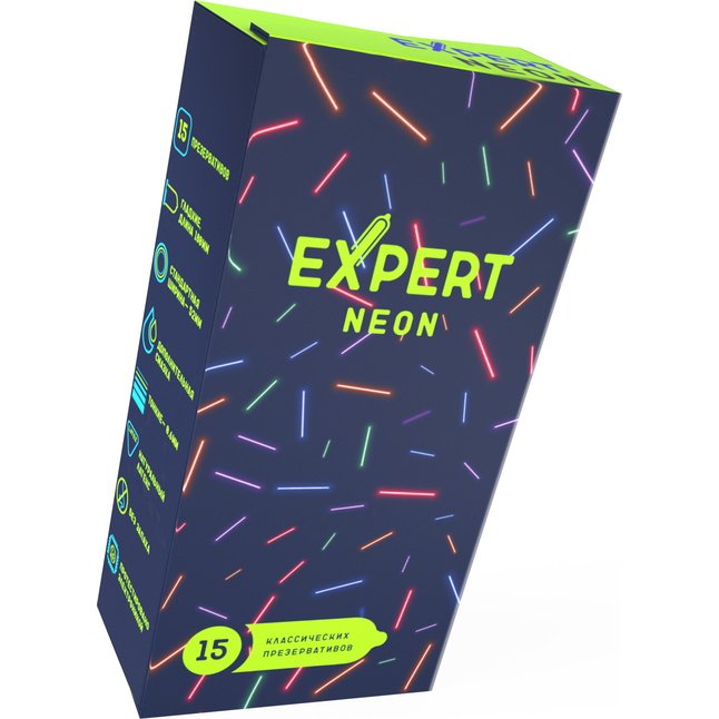 Светящиеся в темноте презервативы Expert Neon - 15 шт. Фотография 2.