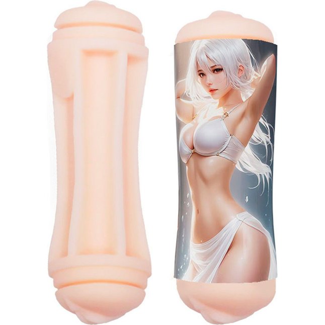 Двусторонний мастурбатор в колбе аниме - вагина и ротик. Фотография 3.