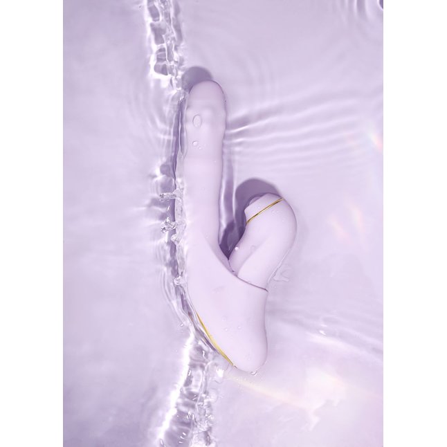 Сиреневый вибромассажер со съёмным клиторальным пульсатором DuoGlow. Фотография 13.