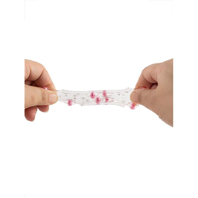 Прозрачная насадка на пенис с цветными шариками - EROWOMAN-EROMAN. Фотография 8.