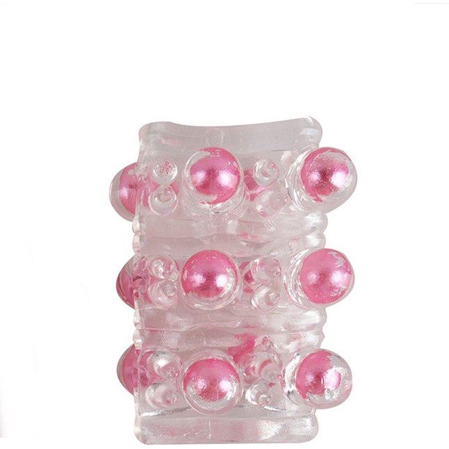 Прозрачная сквозная насадка на пенис с цветными шариками - EROWOMAN-EROMAN. Фотография 3.