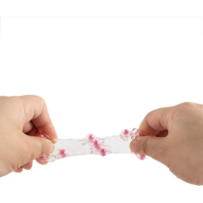 Прозрачная сквозная насадка на пенис с цветными шариками - EROWOMAN-EROMAN. Фотография 5.
