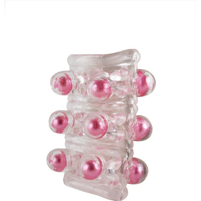 Прозрачная сквозная насадка на пенис с цветными шариками - EROWOMAN-EROMAN. Фотография 6.