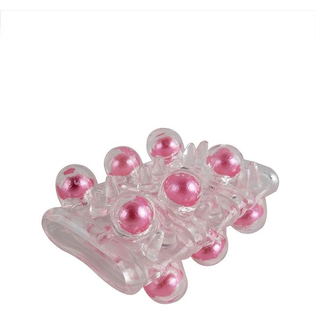 Прозрачная сквозная насадка на пенис с цветными шариками - EROWOMAN-EROMAN. Фотография 8.