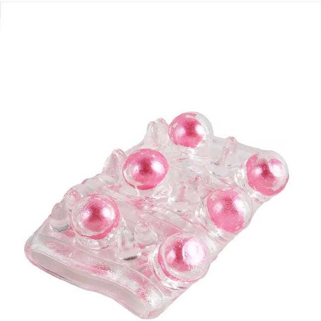 Прозрачная сквозная насадка на пенис с цветными шариками - EROWOMAN-EROMAN. Фотография 9.