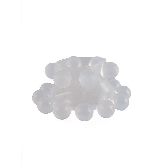 Эластичное эрекционное кольцо с двумя рядами шариков - SEX EXPERT. Фотография 8.