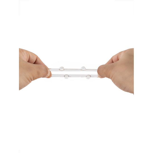 Прозрачное эрекционное кольцо с 6 стимулирующими шариками - SEX EXPERT. Фотография 7.